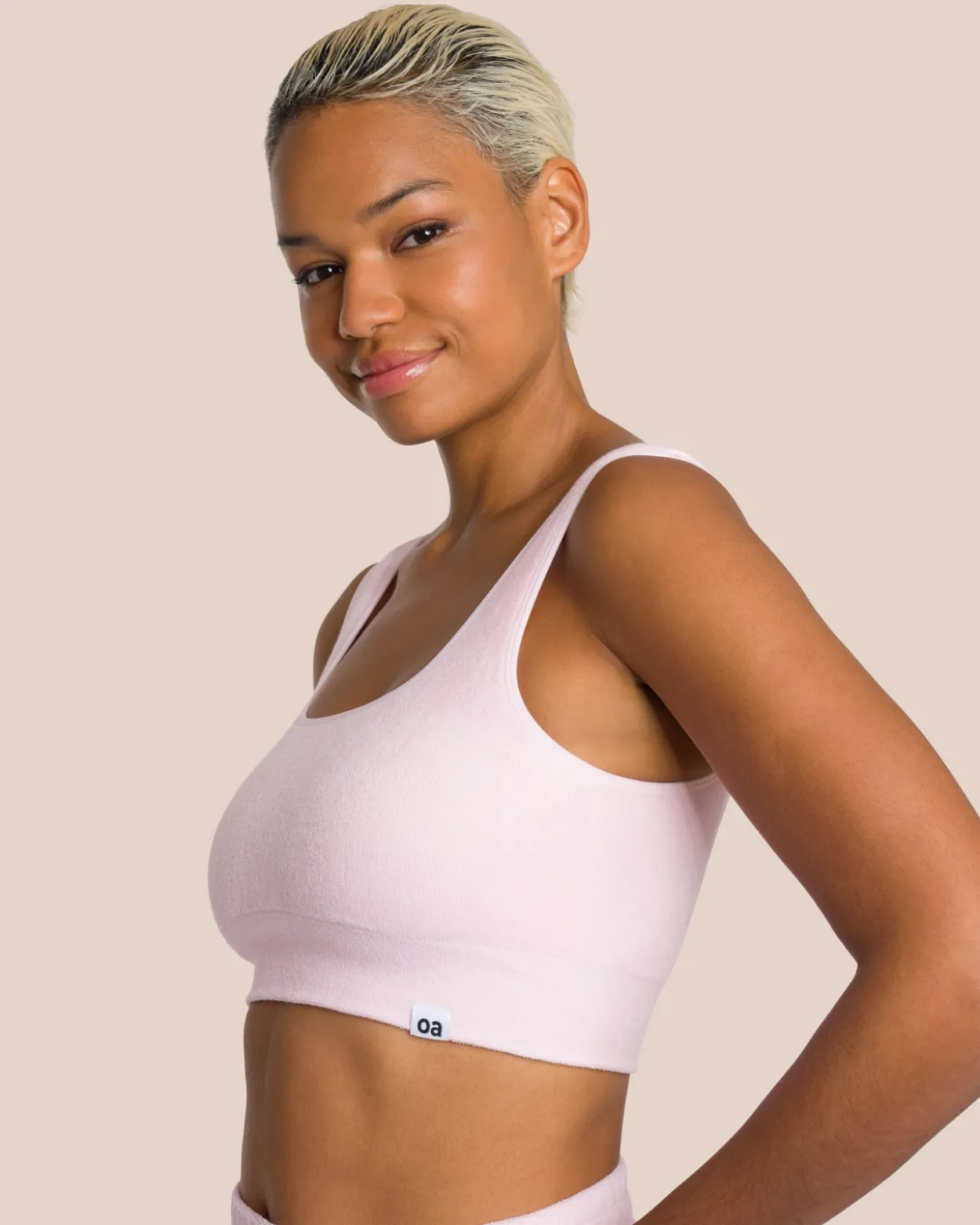 Beauty Frottee Bra, bequemer Sport-BH mit leichtem Halt
