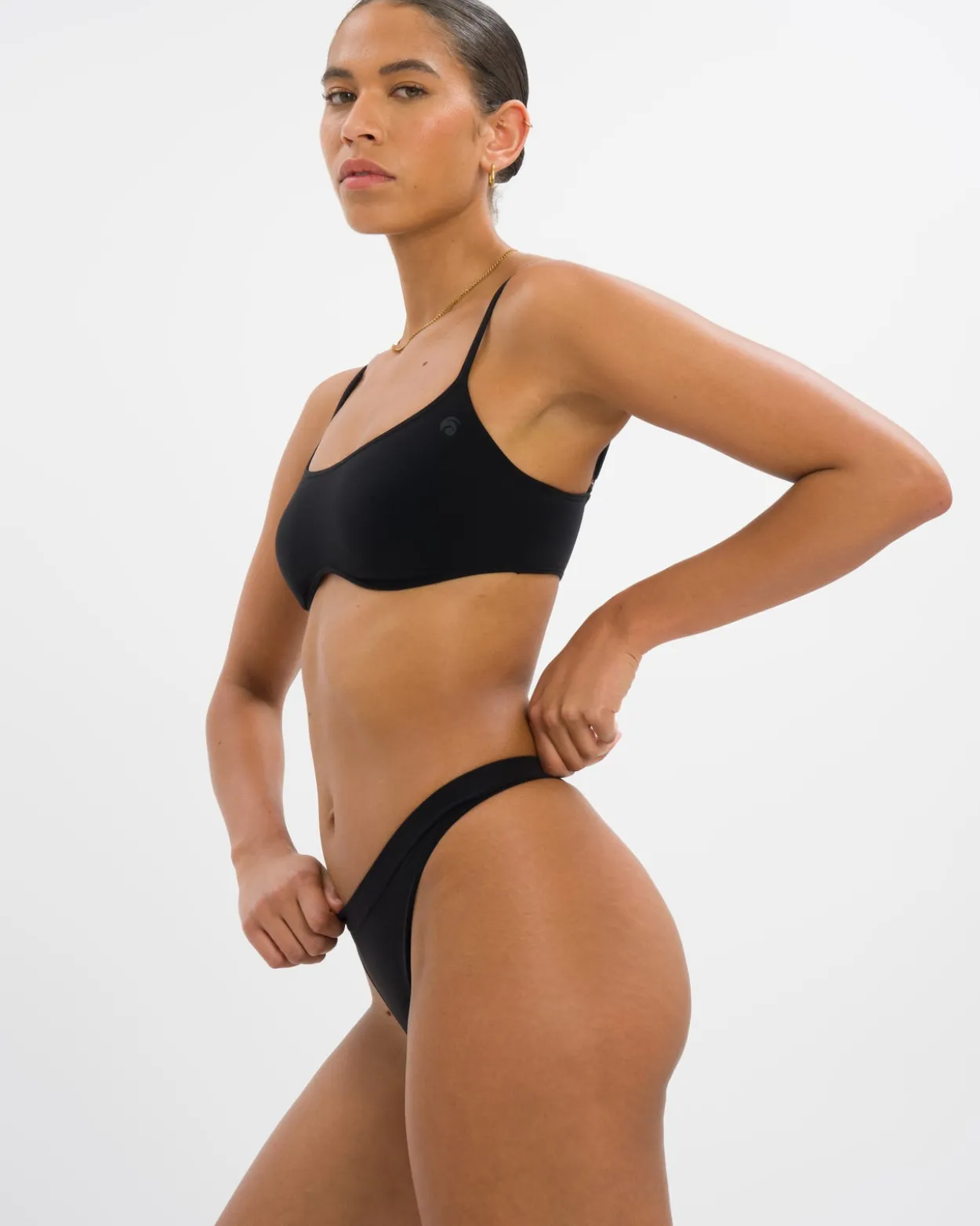 Cloudy Thong Set - Black