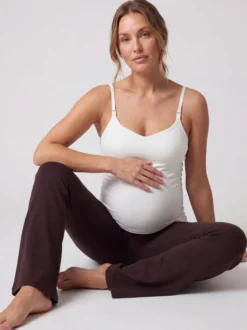 Gianna Maternity Set - Cream White & Dark Oak