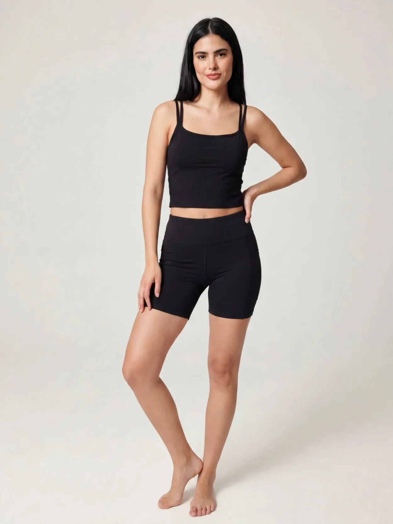 Gianna Strappy Top and Shorts Set - Black